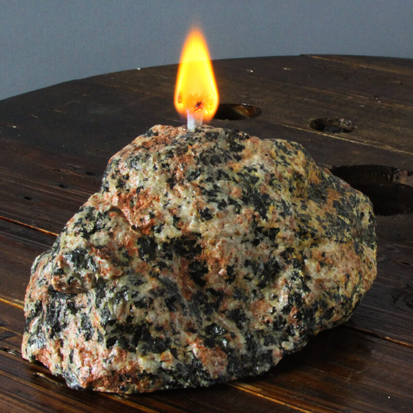 Morning Rose Granite Oil Lamp ethical Crystals Gemrock