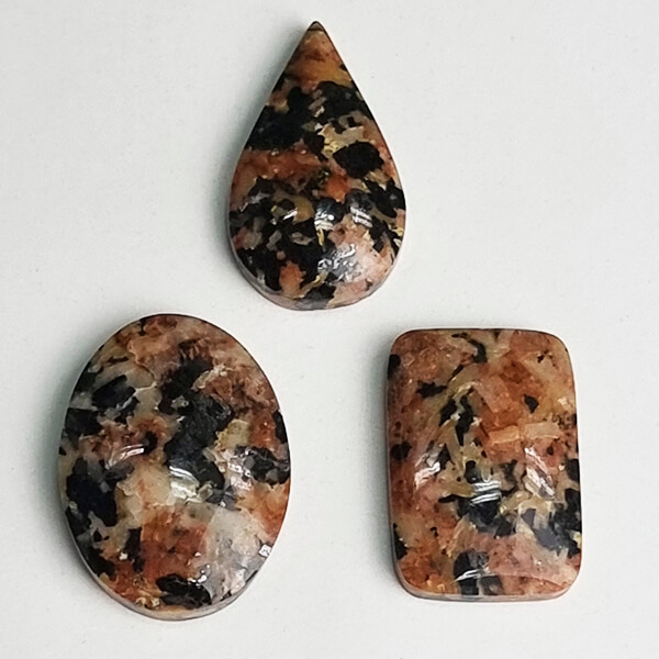 Morning Rose Granite cabochons ethical Crystal jewelry Gemrock