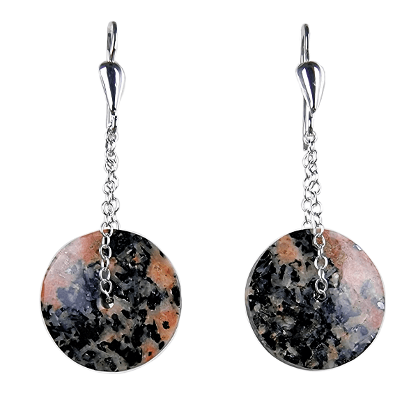 Morning Rose Granite earrings ethical Crystal jewelry Gemrock