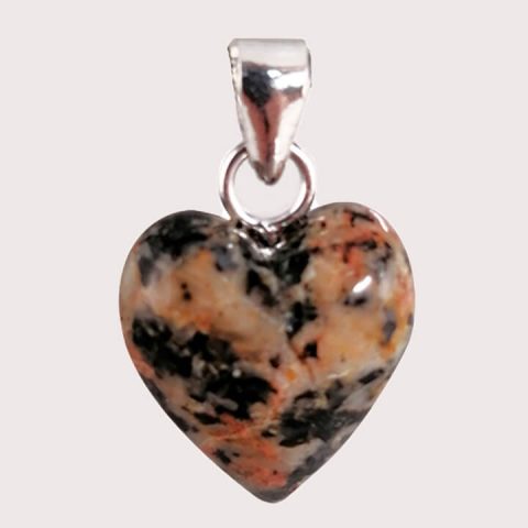 Morning Rose Granite heart pendant ethical Crystal jewelry Gemrock