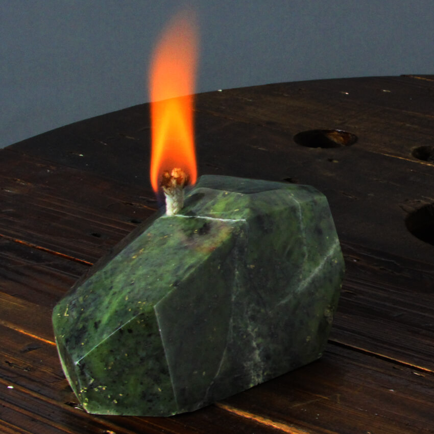 Nephrite Green jade oil-lamp ethical crystals Gemrock 2