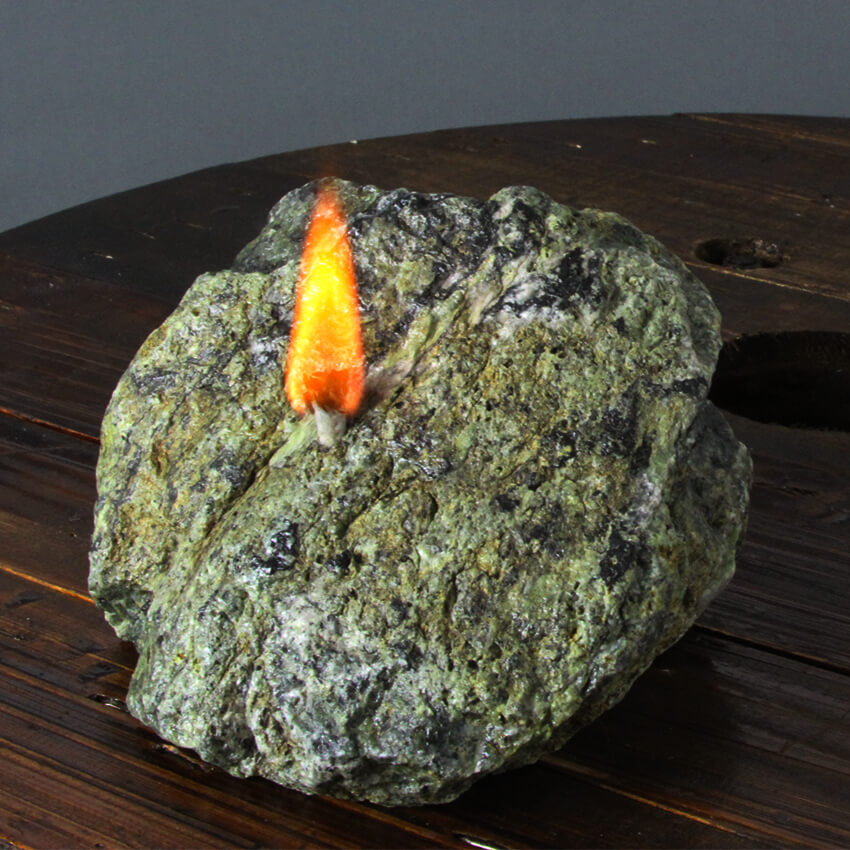 Nephrite Green jade oil-lamp ethical crystals Gemrock 3