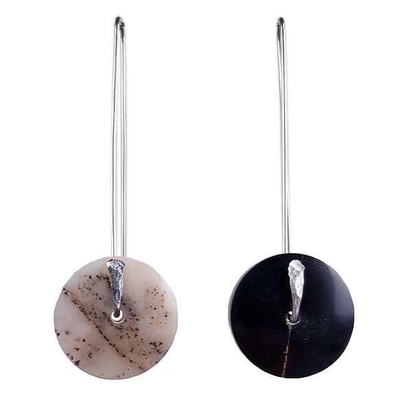 Peruvian Black Jade and Pink Opal Earrings Gemrock jewelry