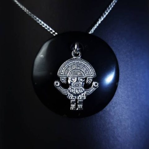 Peruvian Black Jade and Sterling Silver pendant Gemrock jewelry