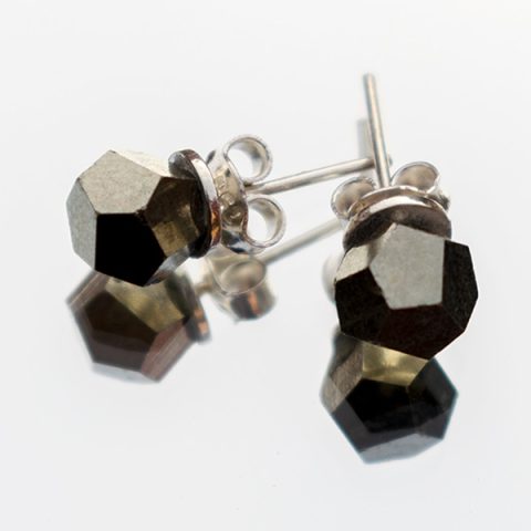 Pyrite earrings sterling silver ethical crystal jewelry Gemrock 01 pyrite gemstone quality standard pyrite jewelry
