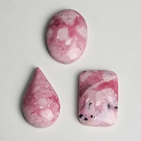 Rhodonite top-quality cabochons ethical crystals Gemrock
