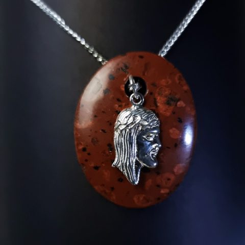 Rosophia sterling silver jesus pendant ethical crystal jewelry Gemrock 01