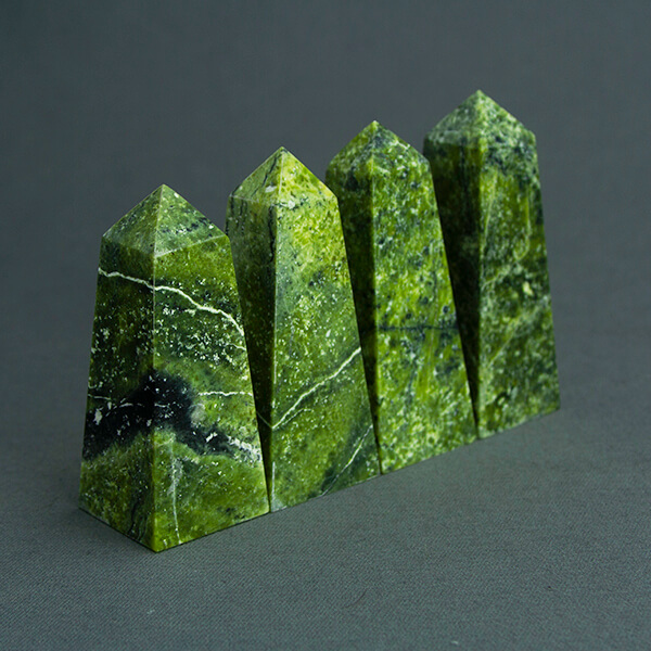 Serpentinite obelisk towers ethical crystals Gemrock