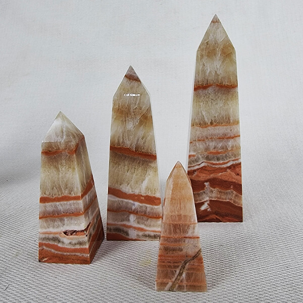Tiger Aragonite obelisk towers ethical crystals Gemrock 01