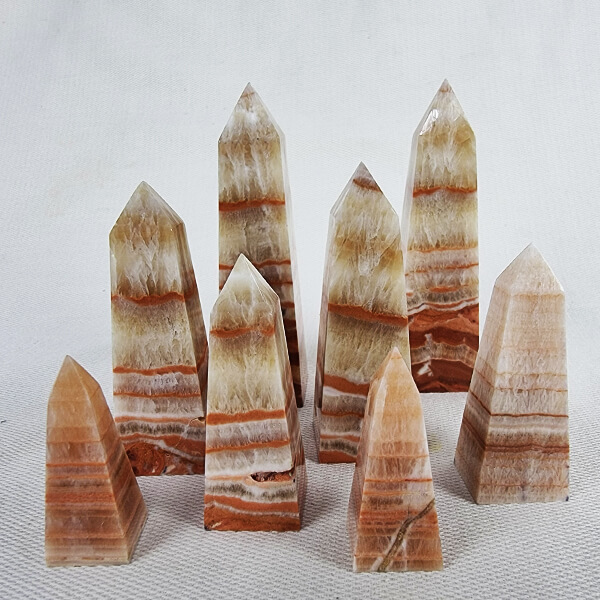 Tiger Aragonite obelisk towers ethical crystals Gemrock 02