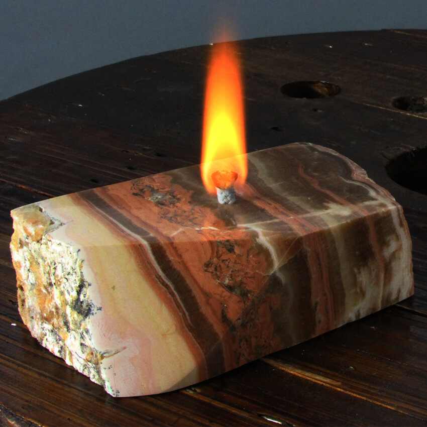 Tiger Aragonite oil lamp ethical crystals Gemrock 02