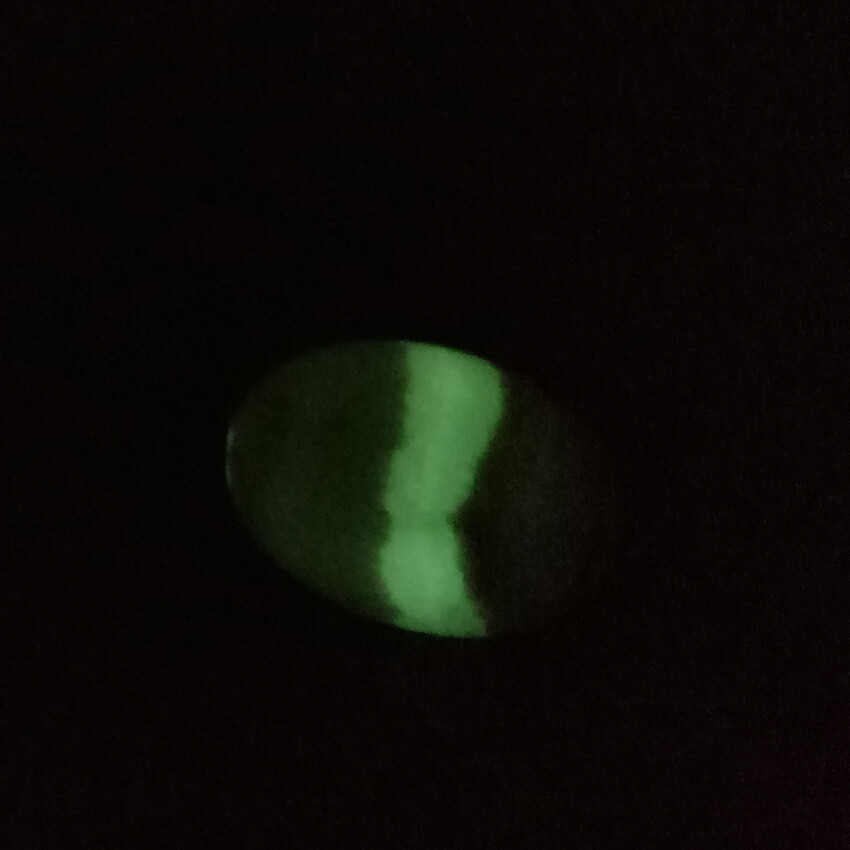 phosphorescent coati aragonite worry stone glowing in the dark ethical Crystals Gemrock 2