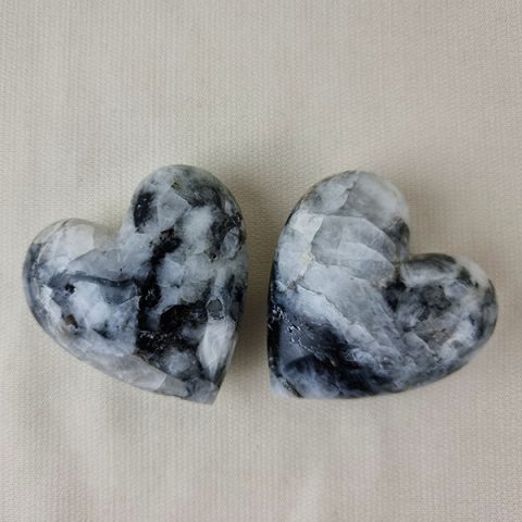 Black Tourmaline in Quartz hearts ethical crystals Gemrock