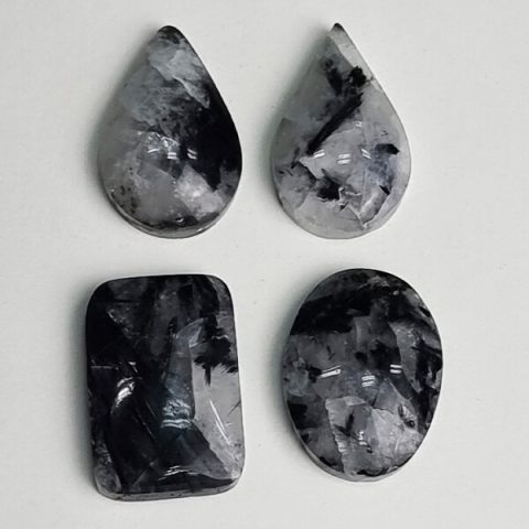 Tourmaline in quartz Cabochons ethical crystal jewelry Gemrock