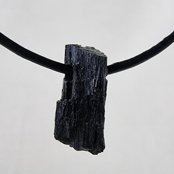 Black Tourmaline crystal pendant gemrock jewelry
