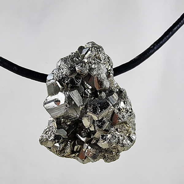Pyrite rough crystal pendant gemrock jewelry