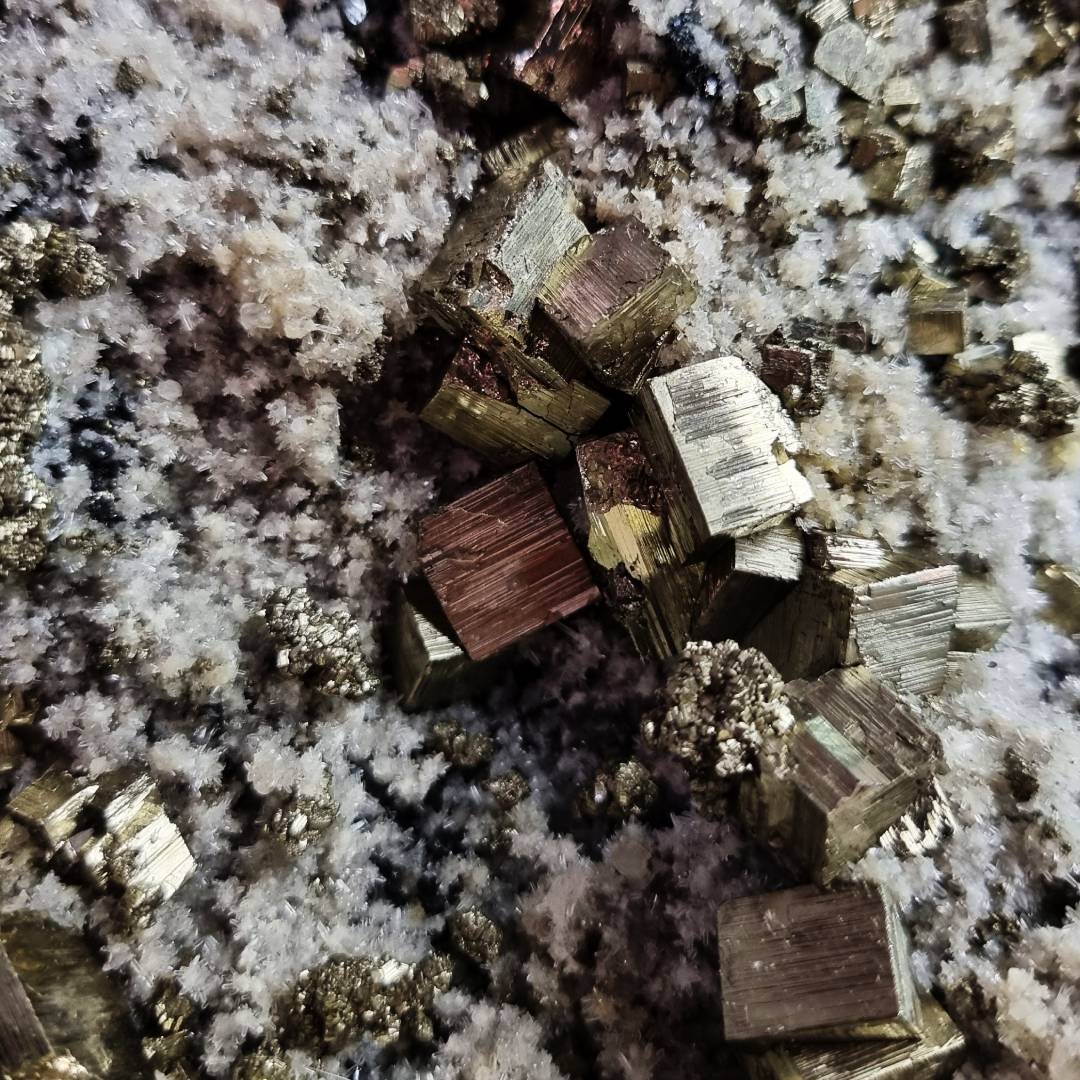 pyrite crystal cluster with chalcopyrite, sphalerite and quartz clearance sale offer