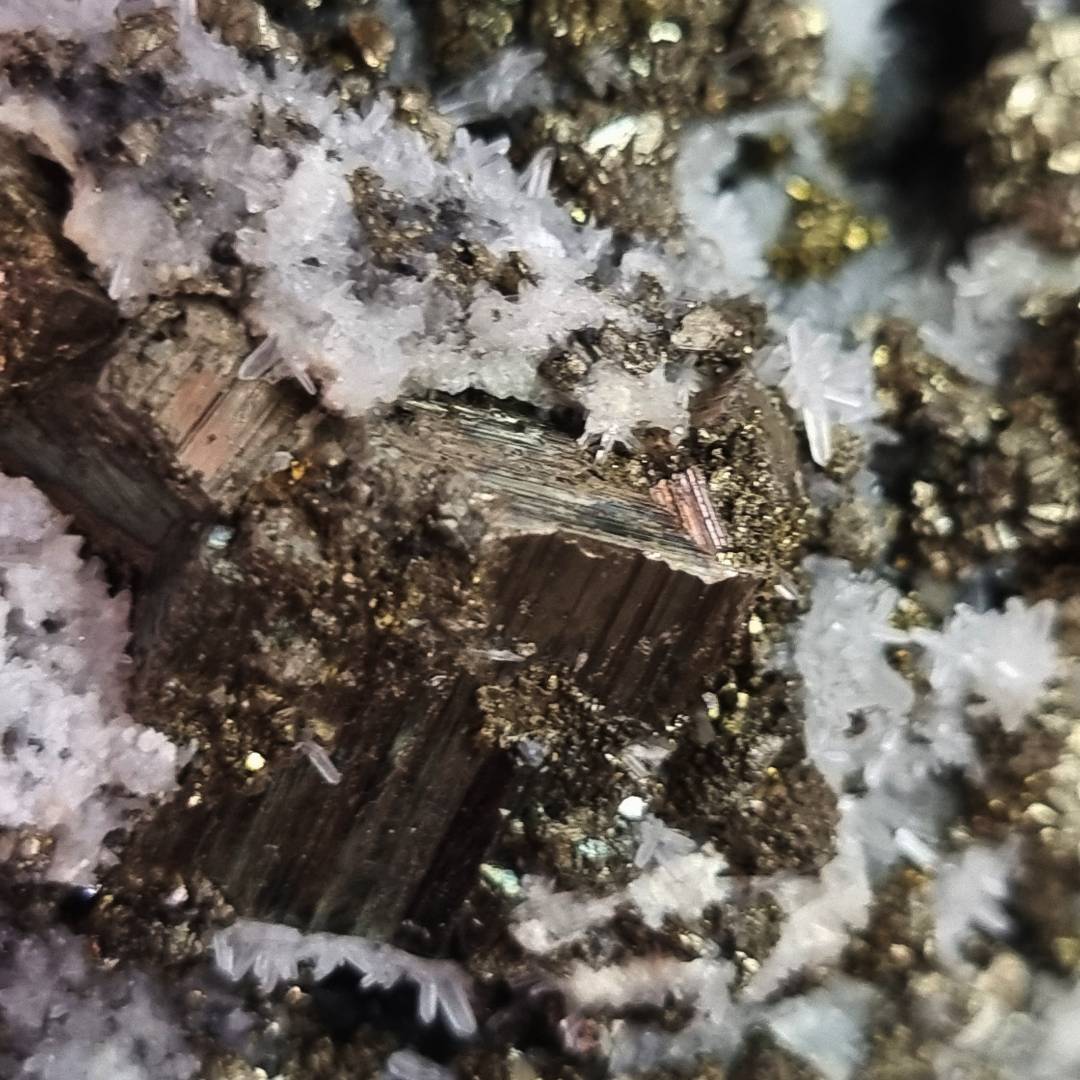 pyrite chalcopyrite sphalerite quartz crystal cluster clearance sale offer