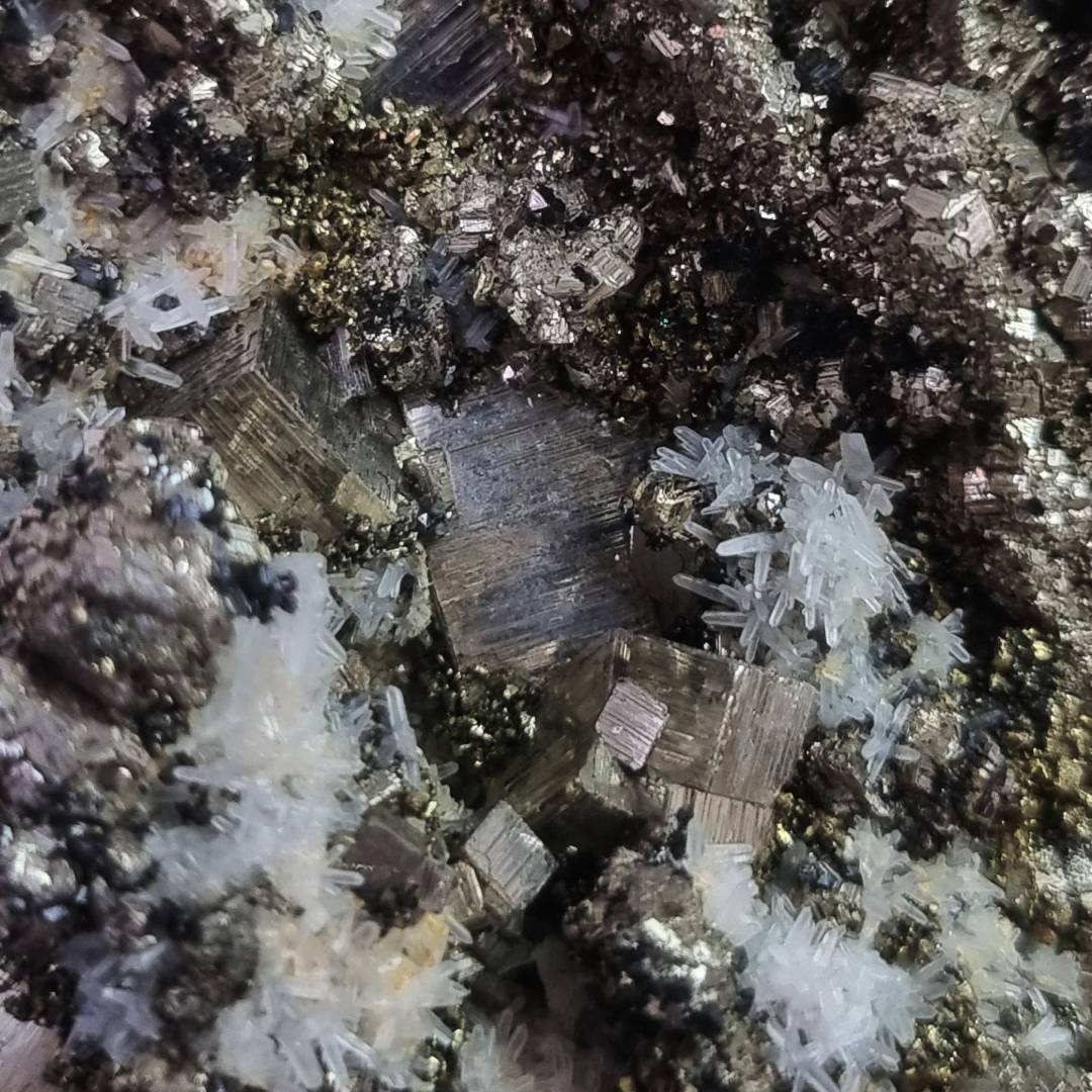 pyrite chalcopyrite sphalerite quartz crystal cluster clearance sale offer