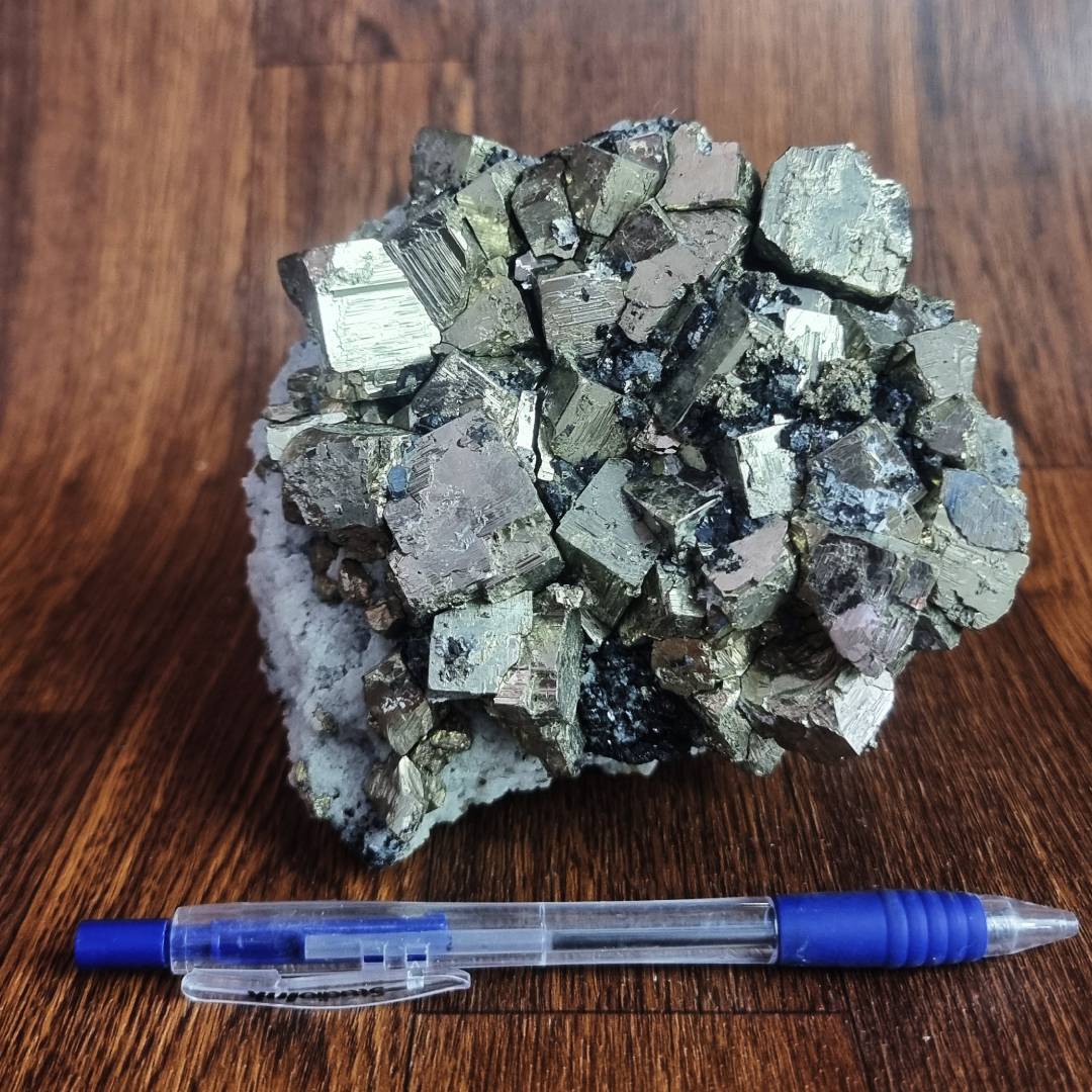 pyrite chalcopyrite quartz crystal cluster clearance sale offer