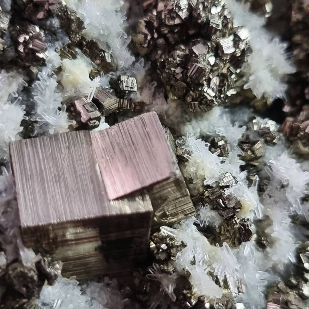 pyrite chalcopyrite quartz crystal cluster clearance sale offer