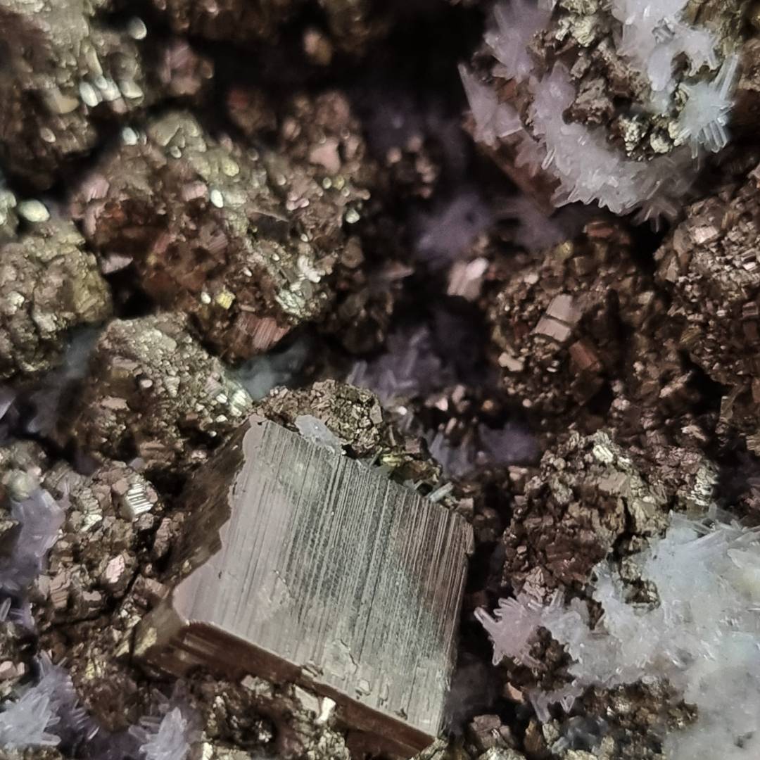 pyrite chalcopyrite quartz crystal cluster clearance sale offer