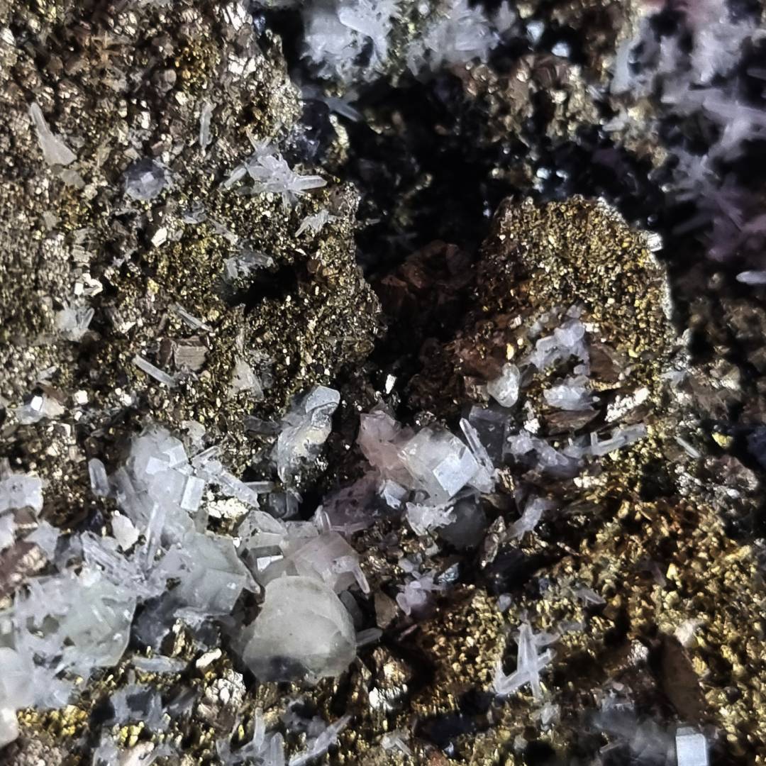 pyrite chalcopyrite fluorescent apatite quartz sphalerite crystal cluster clearance sale offer