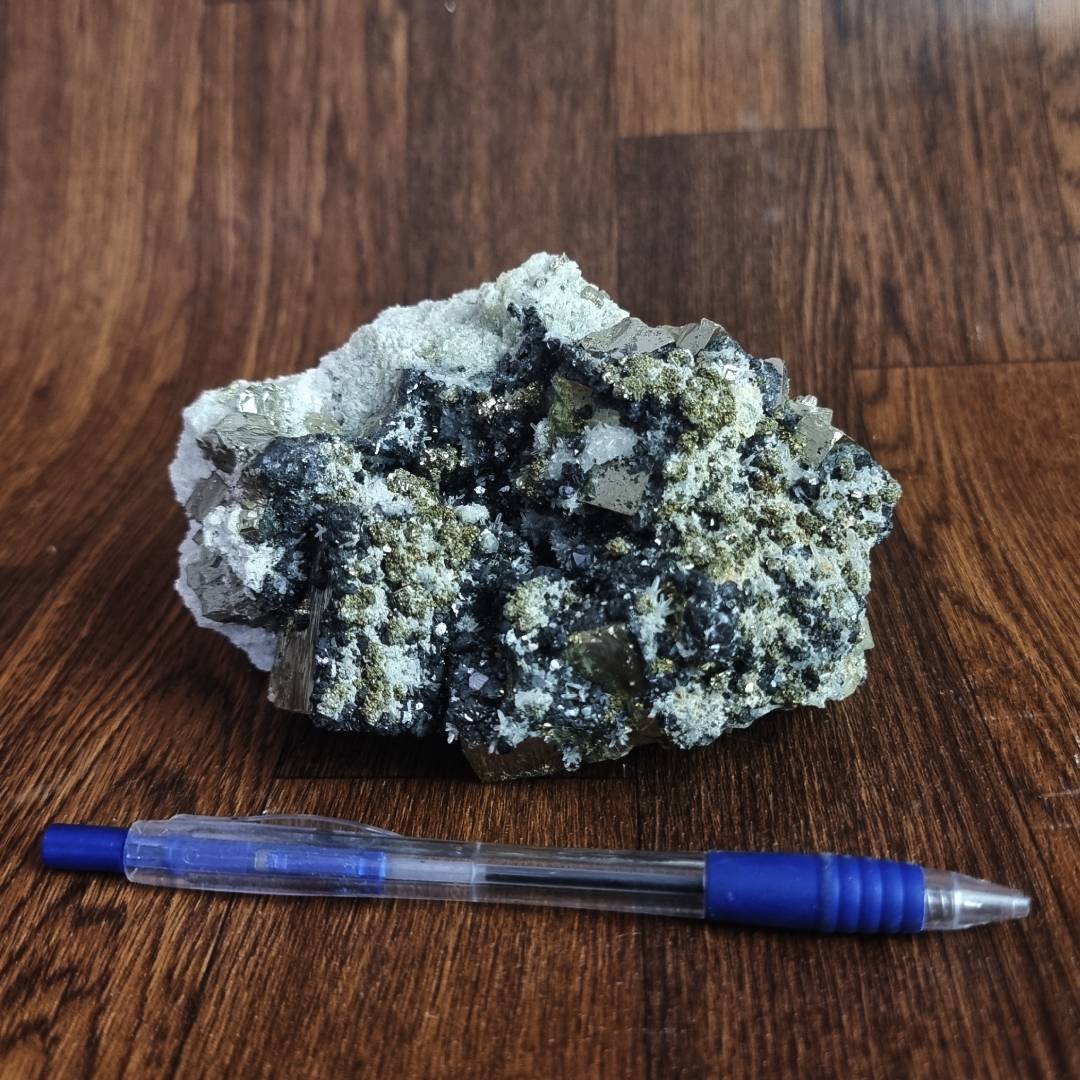 pyrite chalcopyrite sphalerite quartz fluorescent apatite crystal cluster clearance sale offer