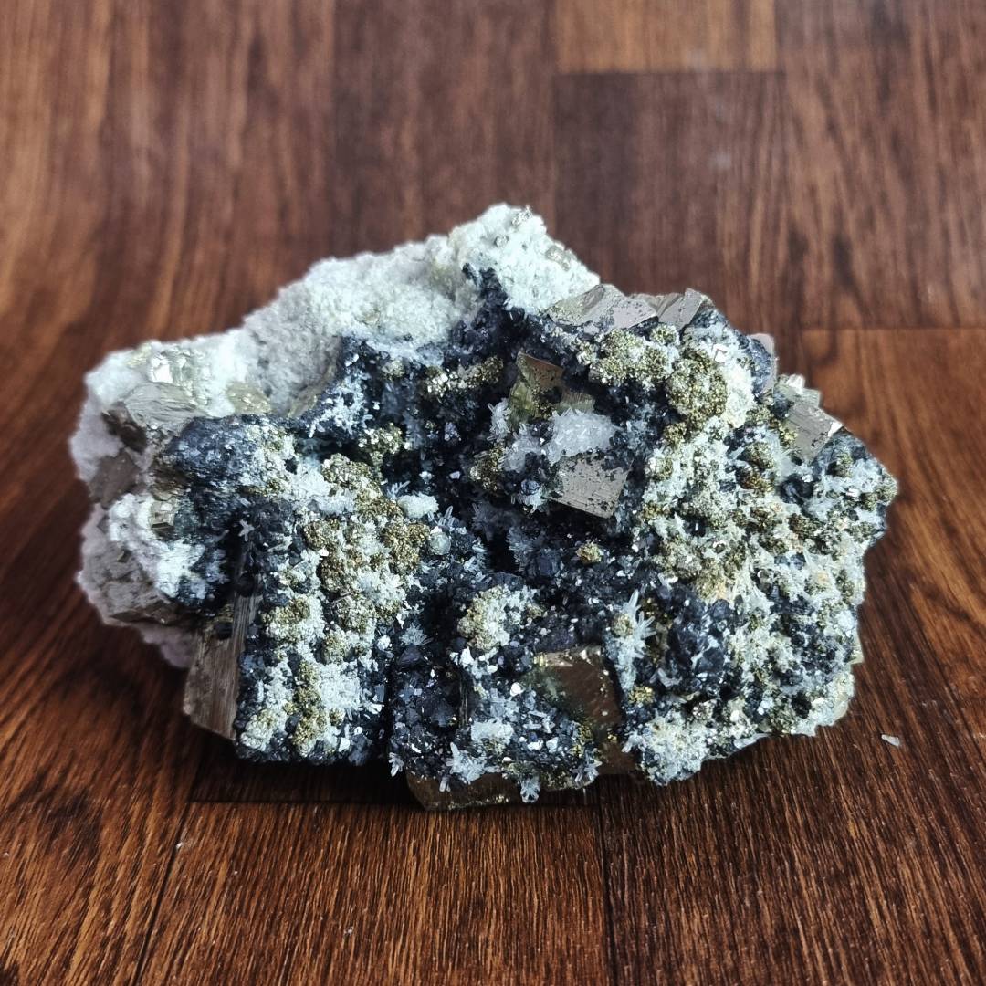 pyrite chalcopyrite sphalerite quartz fluorescent apatite crystal cluster clearance sale offer