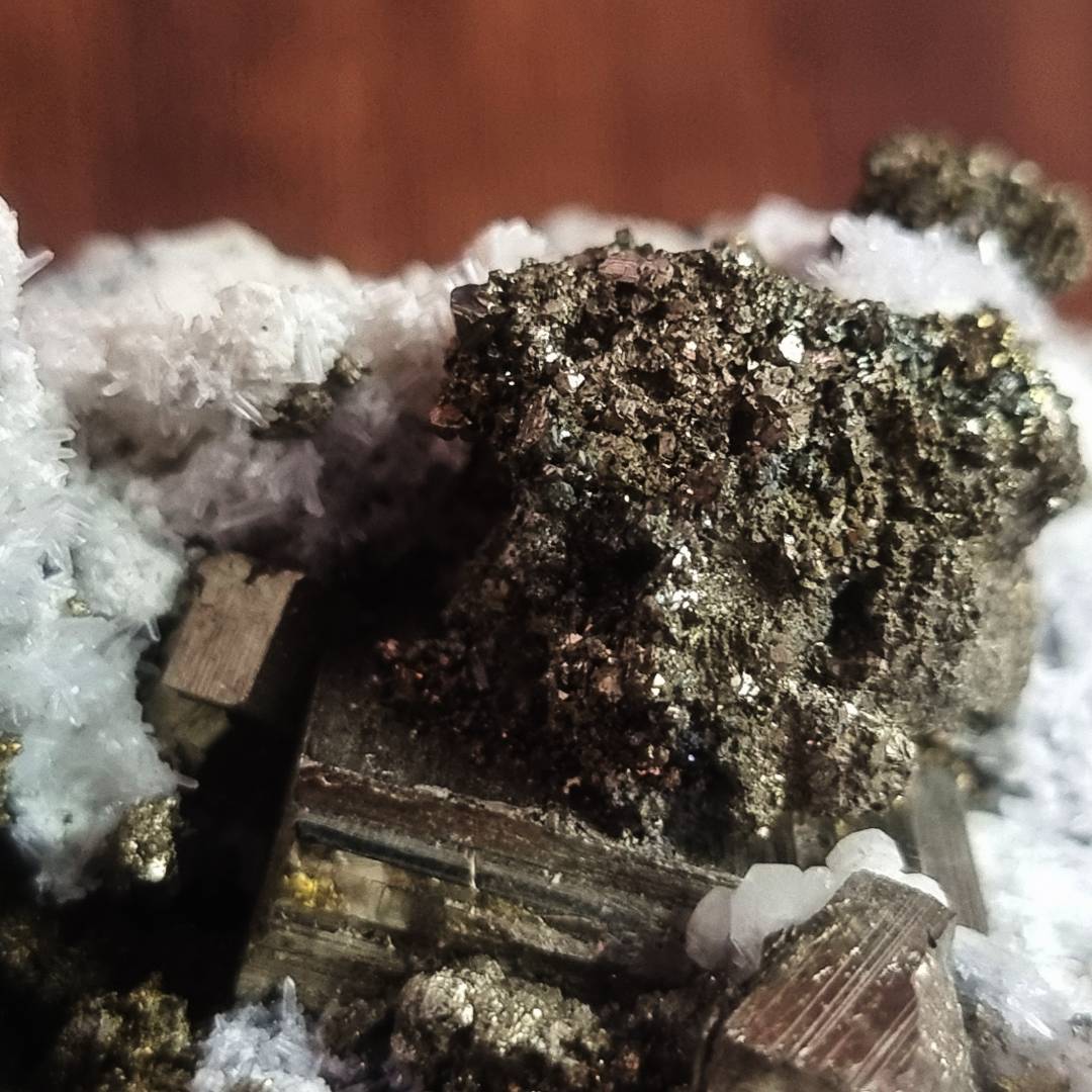 pyrite chalcopyrite quartz crystal cluster clearance sale offer