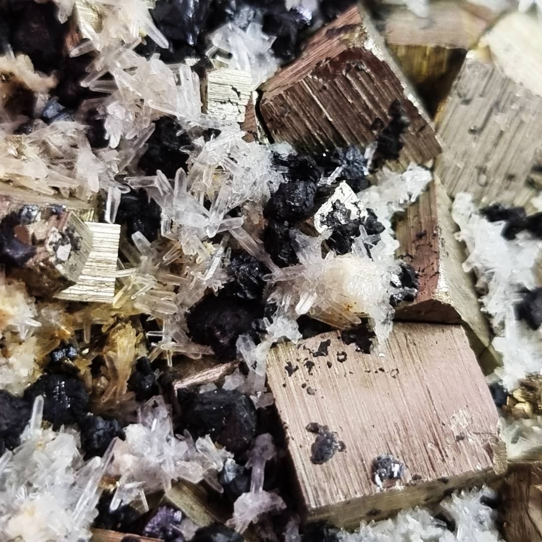 pyrite quartz sphalerite fluorescent calcite crystal cluster clearance sale offer