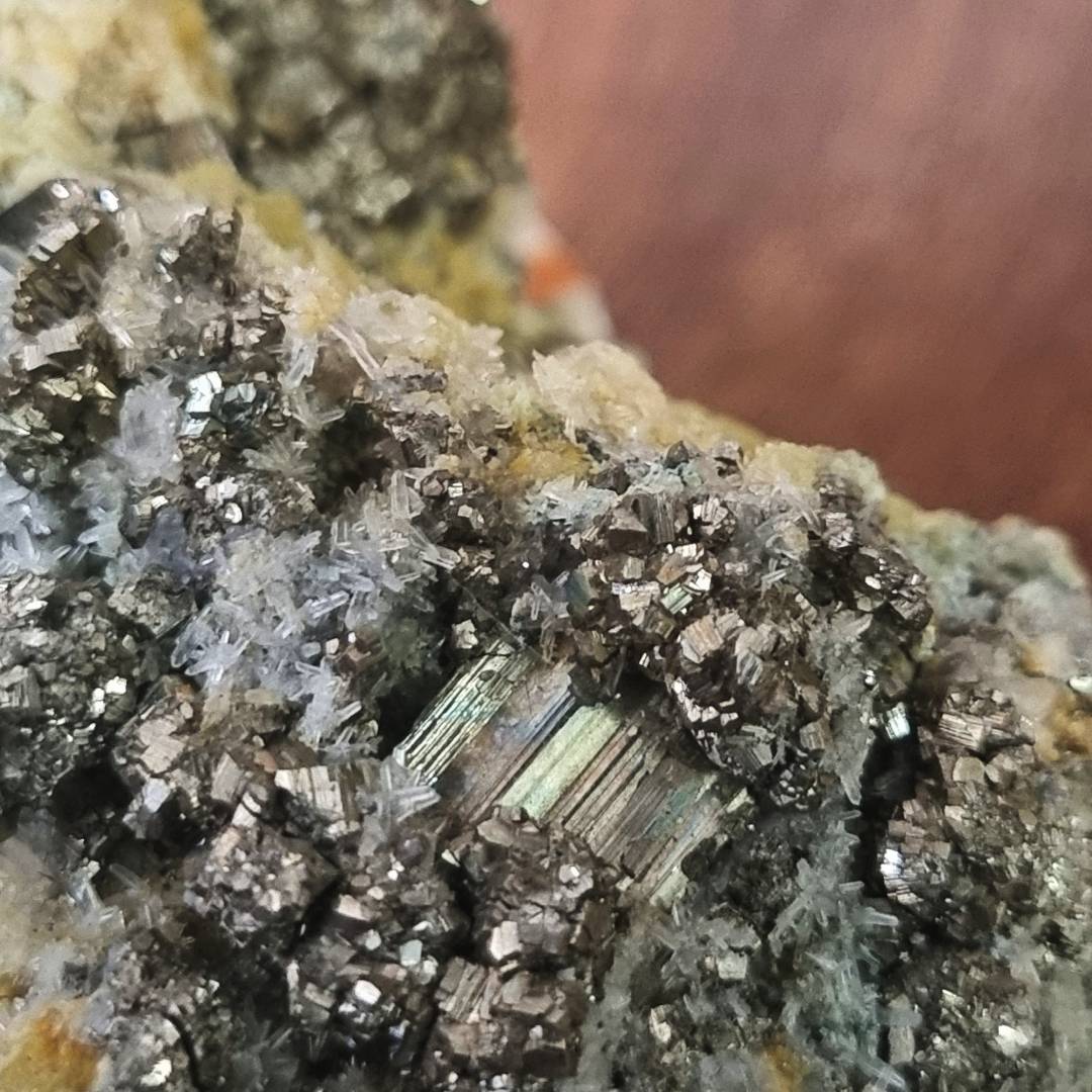 pyrite chalcopyrite quartz crystal cluster clearance sale offer