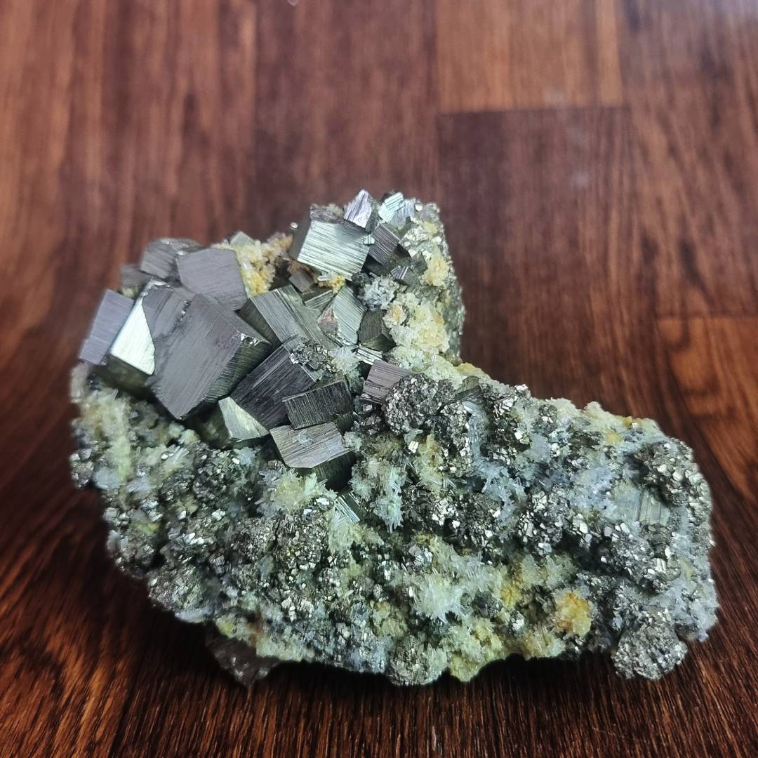 pyrite chalcopyrite quartz crystal cluster clearance sale offer