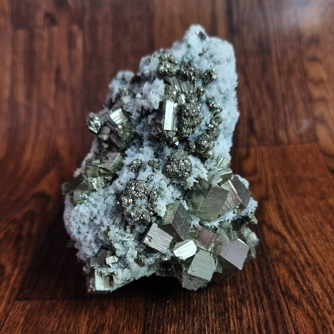 pyrite chalcopyrite quartz crystal cluster clearance sale offer