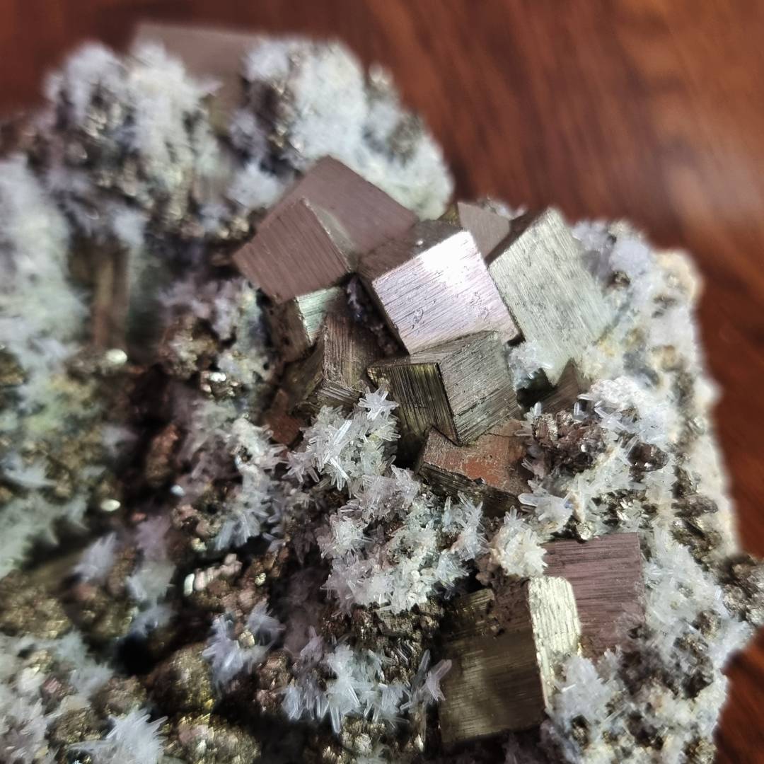 pyrite chalcopyrite quartz crystal cluster clearance sale offer