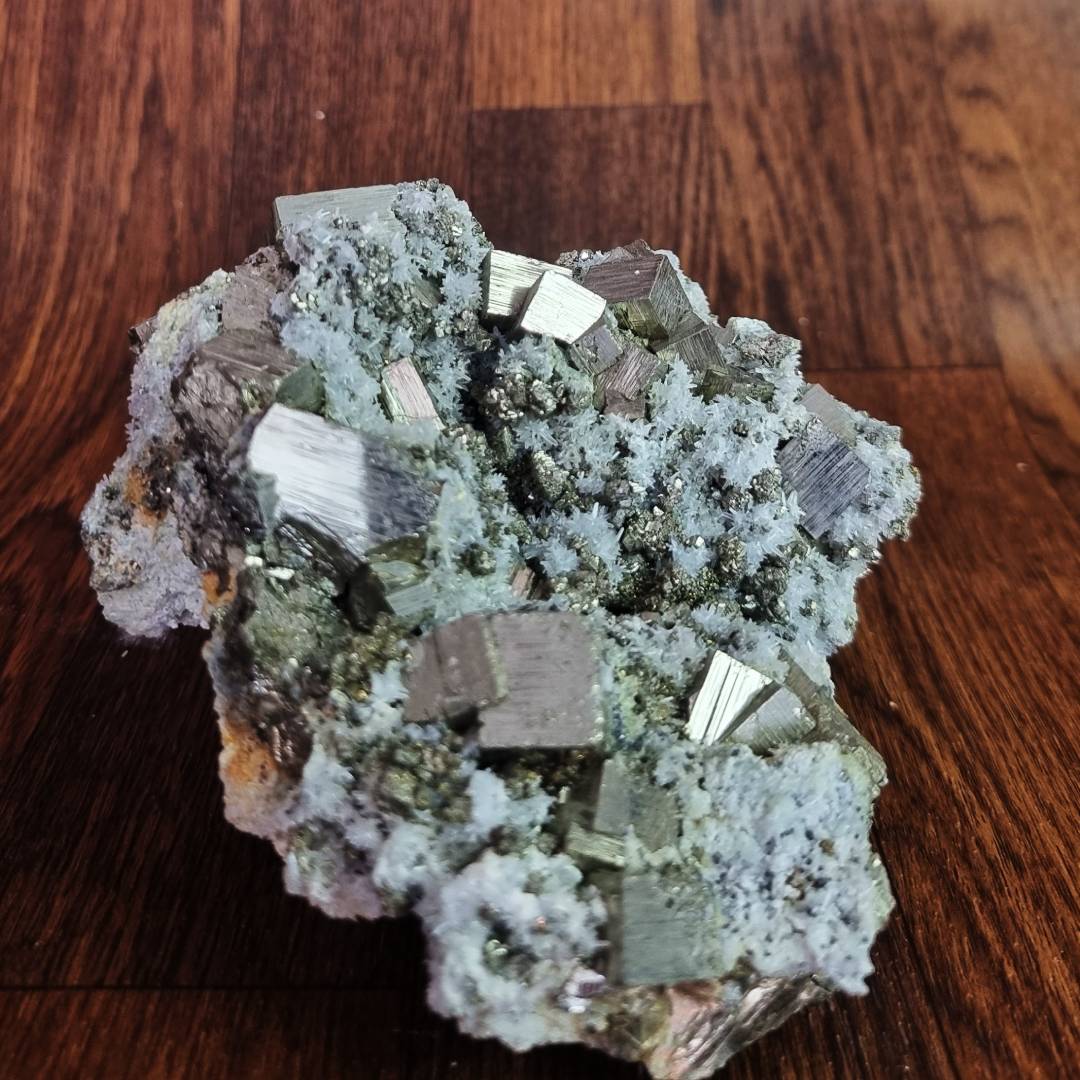 pyrite chalcopyrite quartz crystal cluster clearance sale offer