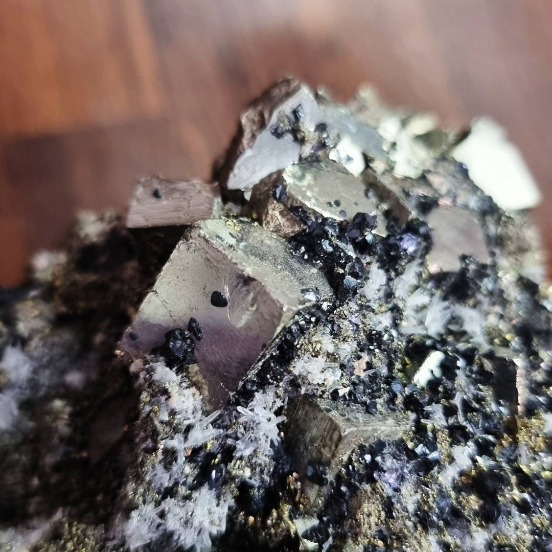 pyrite chalcopyrite sphalerite quartz crystal cluster clearance sale offer
