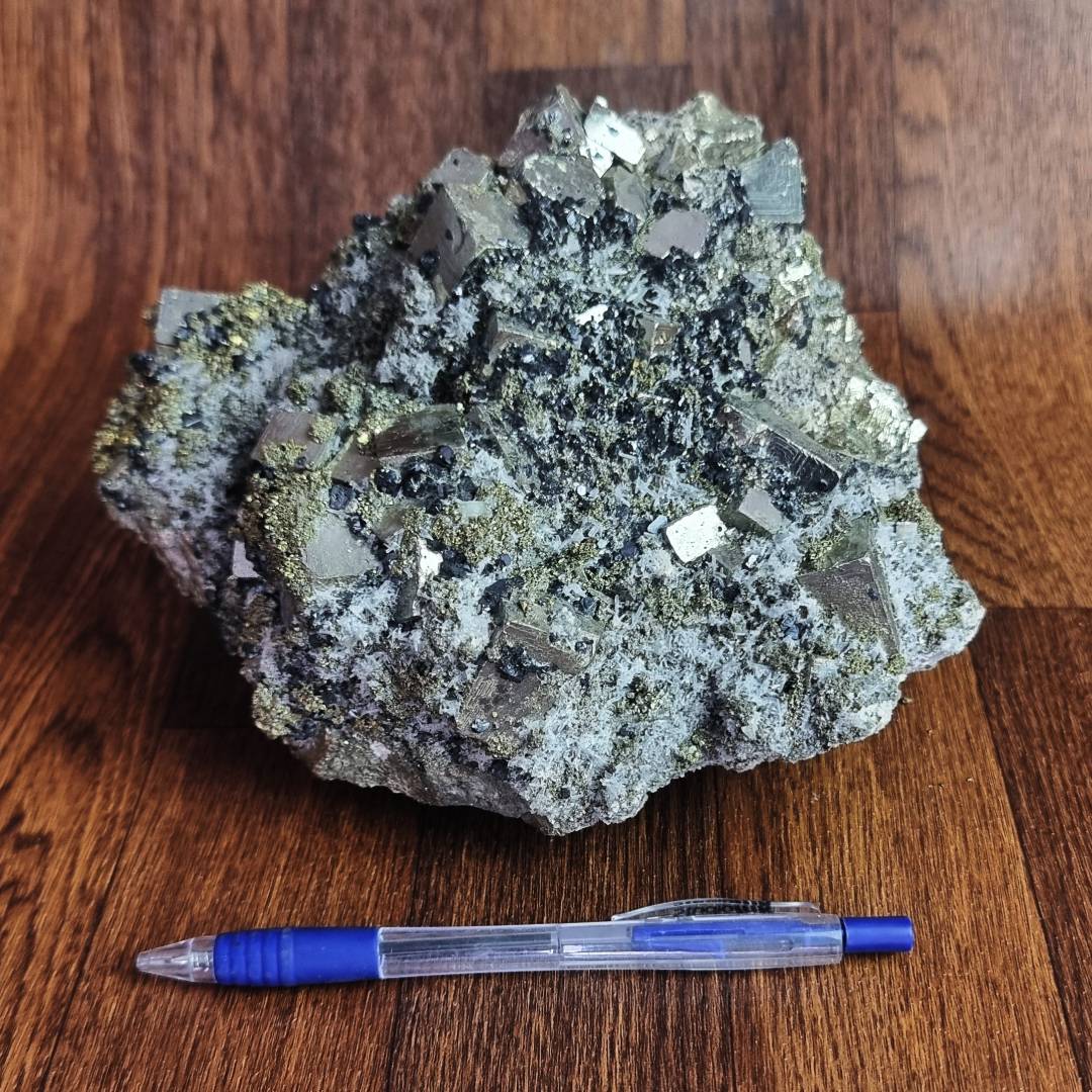 pyrite chalcopyrite sphalerite quartz crystal cluster clearance sale offer