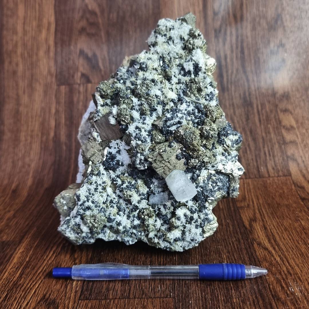 pyrite chalcopyrite sphalerite fluorescent calcite quartz crystal cluster clearance sale offer