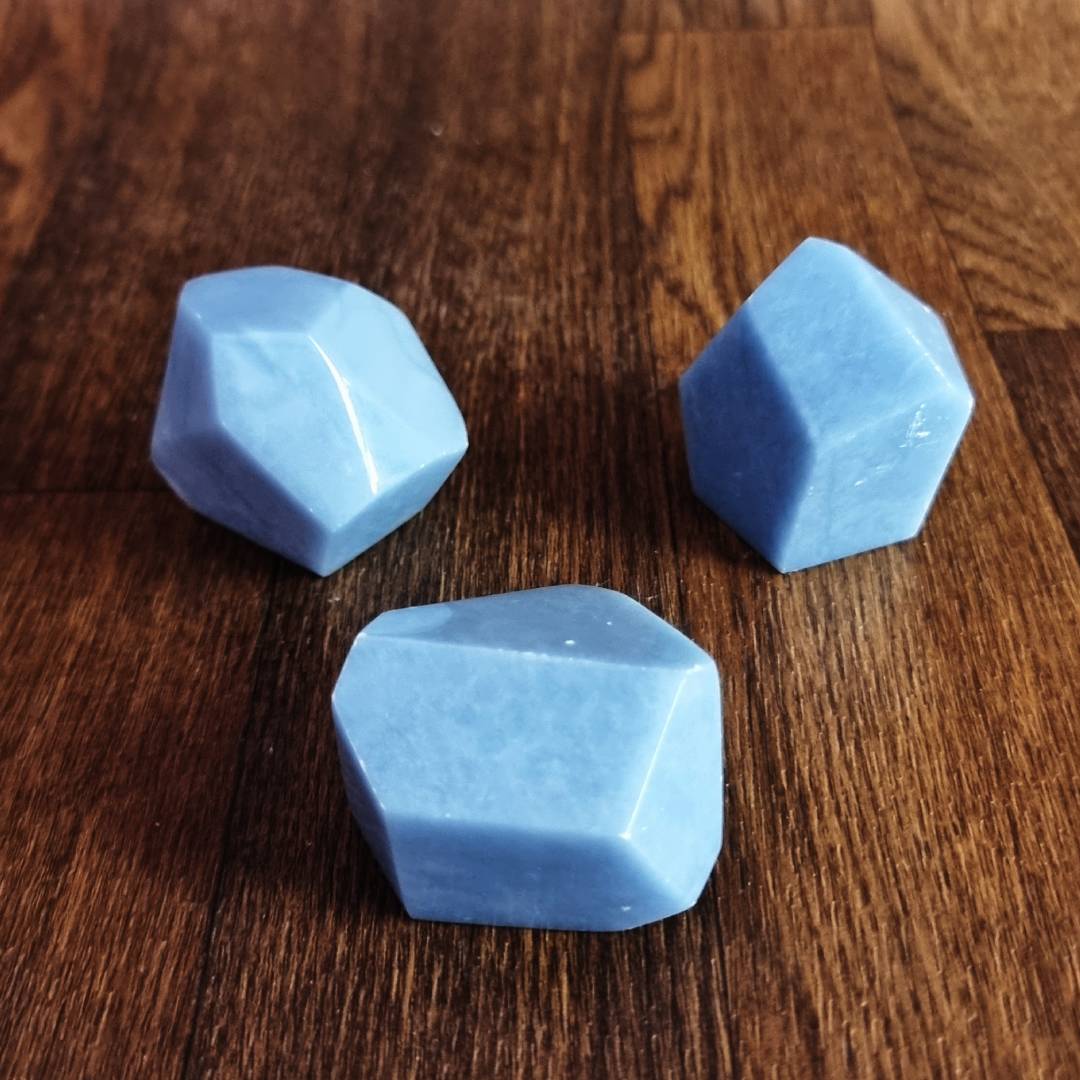 diamond shaped angelite free forms clearance sale offer