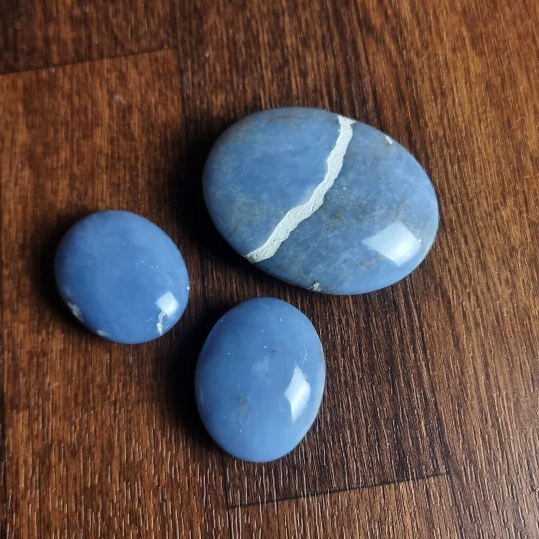 Angelite palmstones clearance sale offer