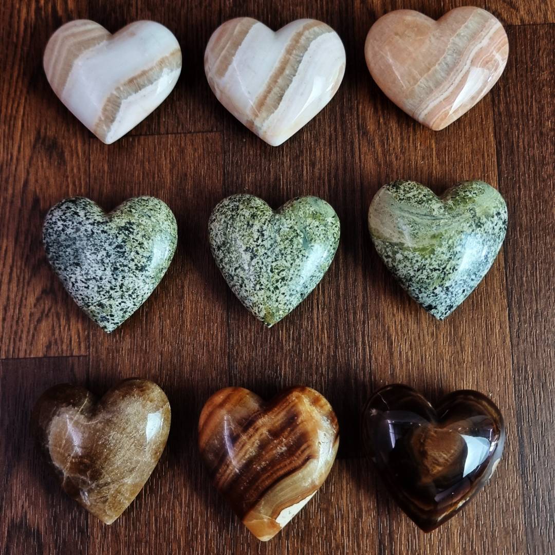 coati aragonite epidote chocolate calcite hearts clearance sale offer