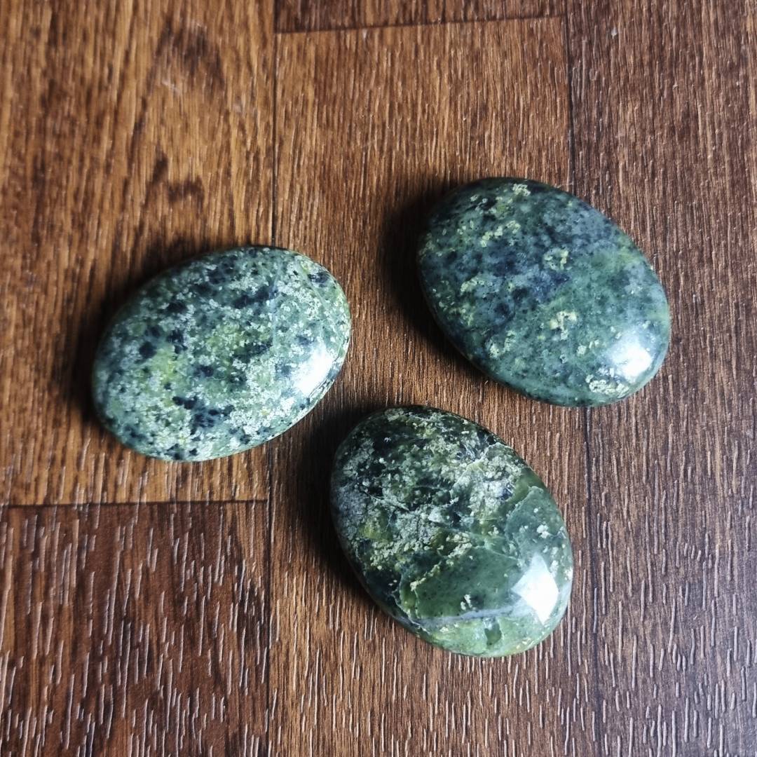 Green jade nephrite palmstones clearance sale offer