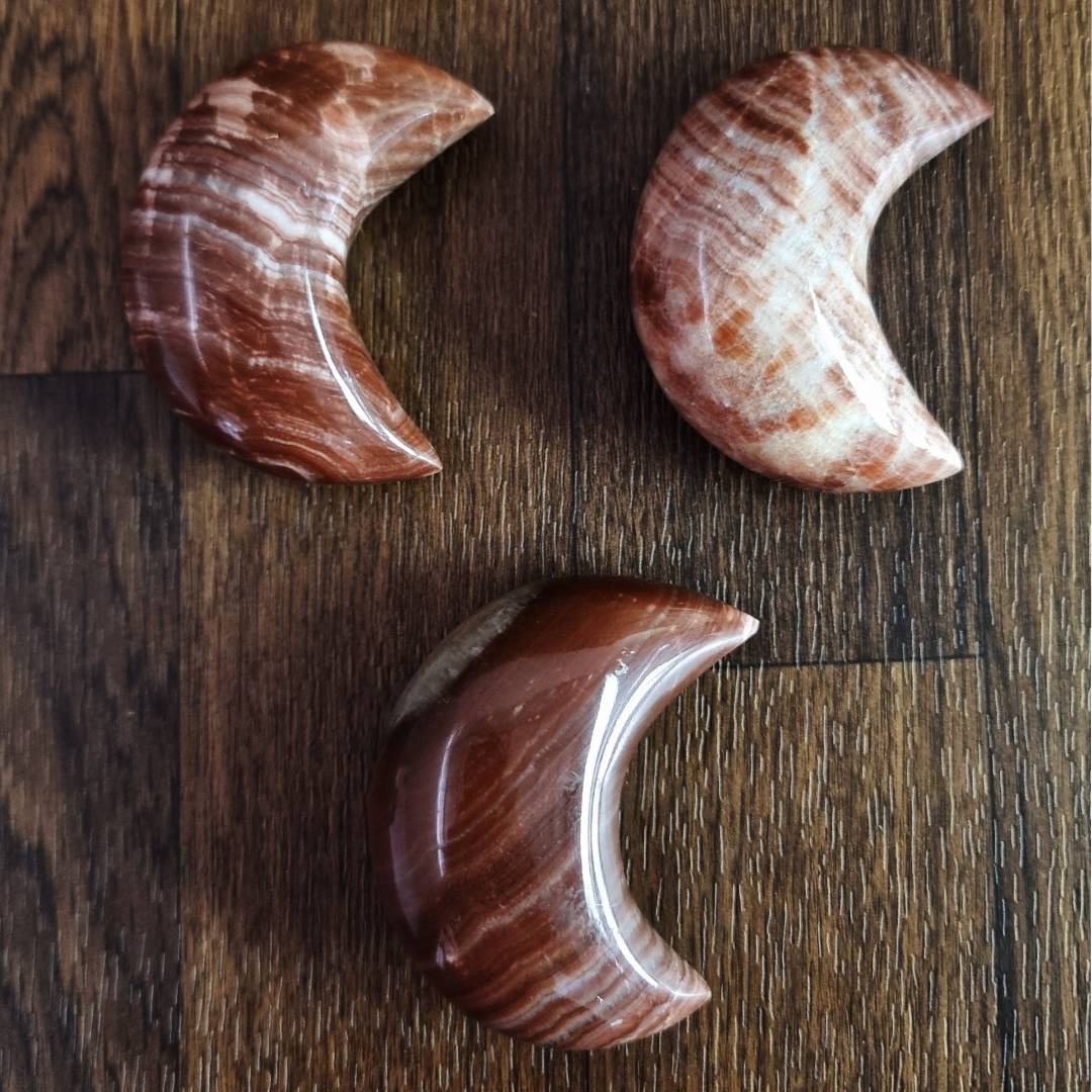 red aragonite moons clearance sale offer