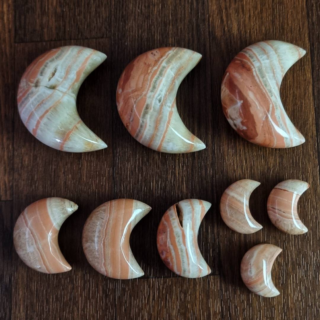 tiger aragonite moons clearance sale offer