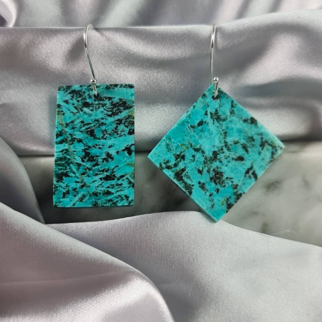 free form crystal earrings chrysocolla gemrock jewelry