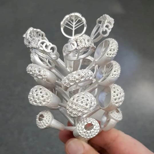 custom lapidary and jewelry production silver casting